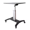 StarTech.com Sit Stand Mobile Workstation - Rolling Desk - One-Touch Height Adjustment with Lock - Standing Desk Converter - Mobile Desk